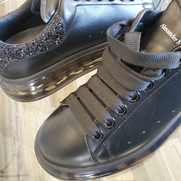 Alexander McQueen Black Fashion Sneakers Size 38 - Picture 7 of 13